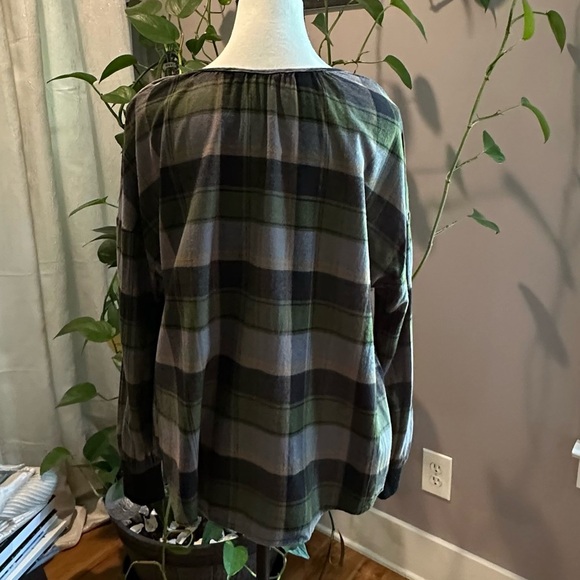 Juicy Couture Green and Black Plaid Blouse - Picture 2 of 10